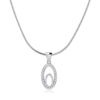 Elegant Oval Crystal Pendant Necklace
