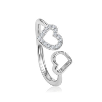 Twin Heart 925 Silver Toe Rings